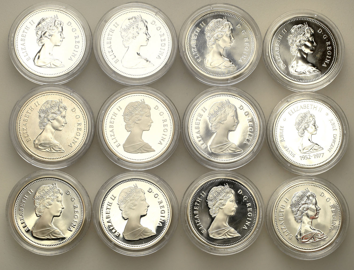 Kanada. Dolar 1972-1988, zestaw 12 sztuk